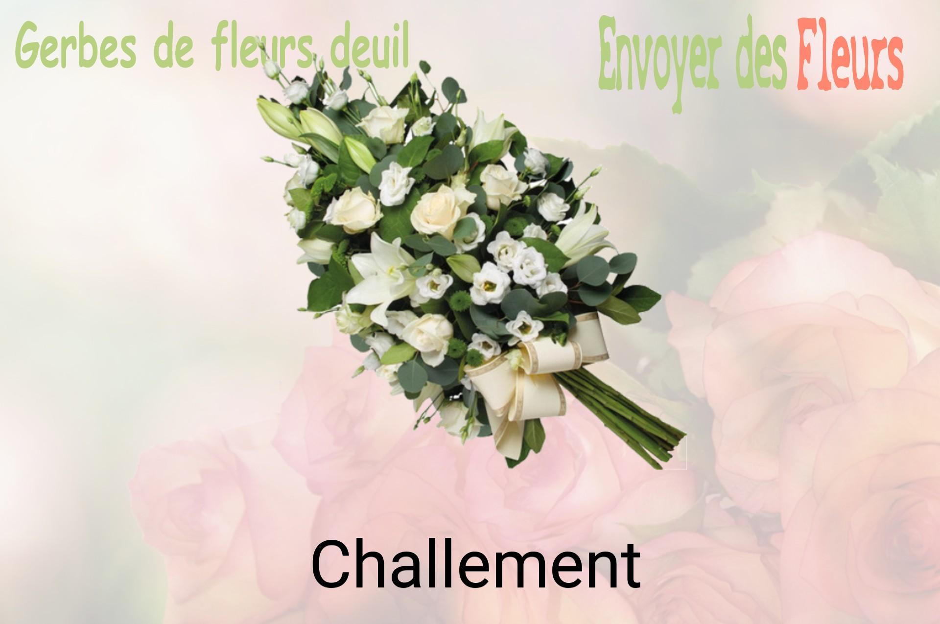 Gerbe de fleurs de deuil livrée à Challement
